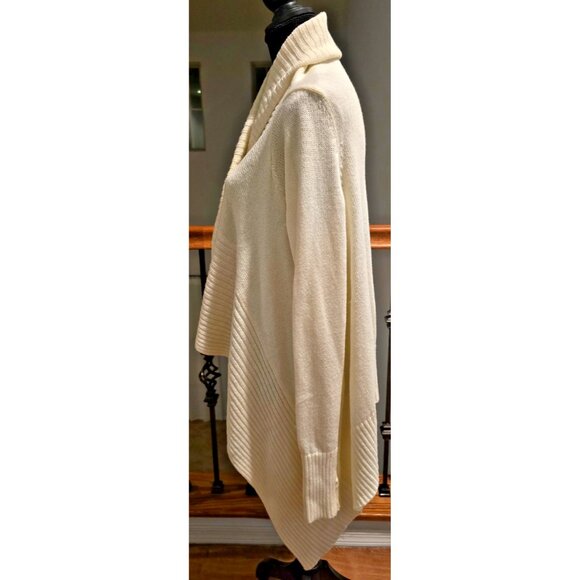 NWOT Michael Michael Kors Open Front Rib Knit Cardigan Sweater Cream Women’s M - Picture 5 of 14